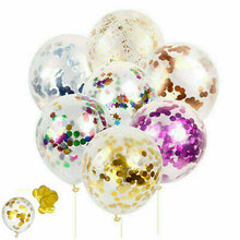 Load image into Gallery viewer, Silver Confetti Balloons 12 Pack Premium 12 Inch Latex Party Balloons