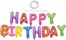 Load image into Gallery viewer, Happy Birthday Balloons Banner RAIBOW 2  (3D Lettering) Mylar Foil Letters