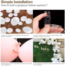 Load image into Gallery viewer, Garland Arch Kit, Balloons 101 PCS, Artificial Palm Leaves 6 PCS, Wedding Birthday Decorations, Baby Shower, for Girl Boy