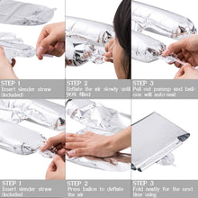 Load image into Gallery viewer, Happy Birthday Balloons Banner Silver (3D Lettering) Mylar Foil Letters