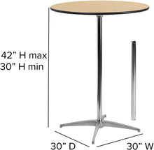 Load image into Gallery viewer, Round Wood Cocktail Table with 30'' and 42'' Columns