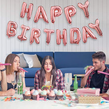 Load image into Gallery viewer, Happy Birthday Balloons Banner (3D Pink Lettering) Mylar Foil Letters