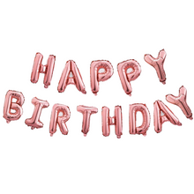 Load image into Gallery viewer, Happy Birthday Balloons Banner (3D Pink Lettering) Mylar Foil Letters