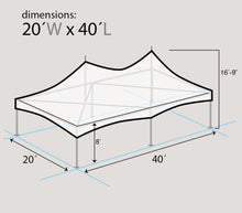 Load image into Gallery viewer, 20' x 40' High Peak Frame Party Tent - White FOR RENT