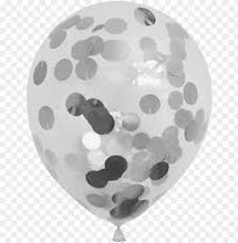 Load image into Gallery viewer, Silver Confetti Balloons 12 Pack Premium 12 Inch Latex Party Balloons