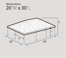Load image into Gallery viewer, 20&#39; x 30&#39; PVC Weekender West Coast Frame Party Tent - White
