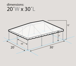 20' x 30' PVC Weekender West Coast Frame Party Tent - White