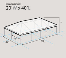 Load image into Gallery viewer, 20&#39; x 40&#39; PVC Weekender West Coast Frame Party Tent - White
