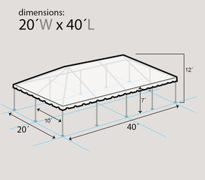 20' x 40' PVC Weekender West Coast Frame Party Tent - White