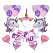 Load image into Gallery viewer, Unicorn Balloons Unicorn Party Decoration Happy Birthday Balloon (Pink Purple)
